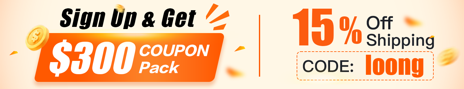 Loongbuy | 15% Off Shipping Sign Up Get $300 Coupon Pack